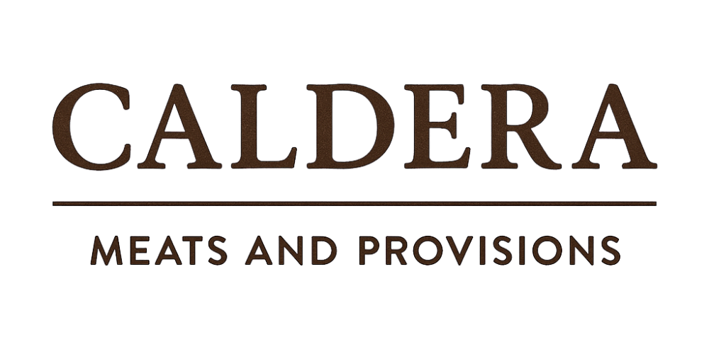 Caldera Meats and Provisions logo on a black background